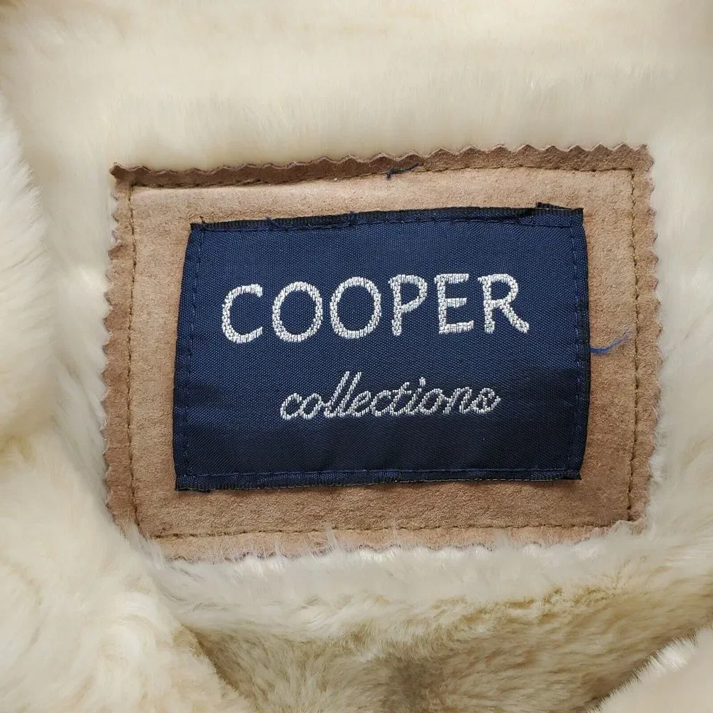 Cooper Collection Coat Womens‎ Medium Multi Genuine Leather Suede Toggle Button - Picture 5 of 8